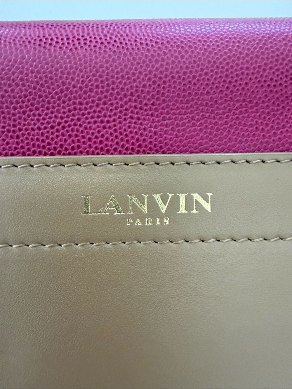 Lanvin Pink and Tan Shoulder Crossbody with Gold Hardware - Picture 3 of 10